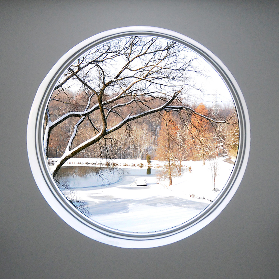 view from bathroom window residential architecture Cincinnati