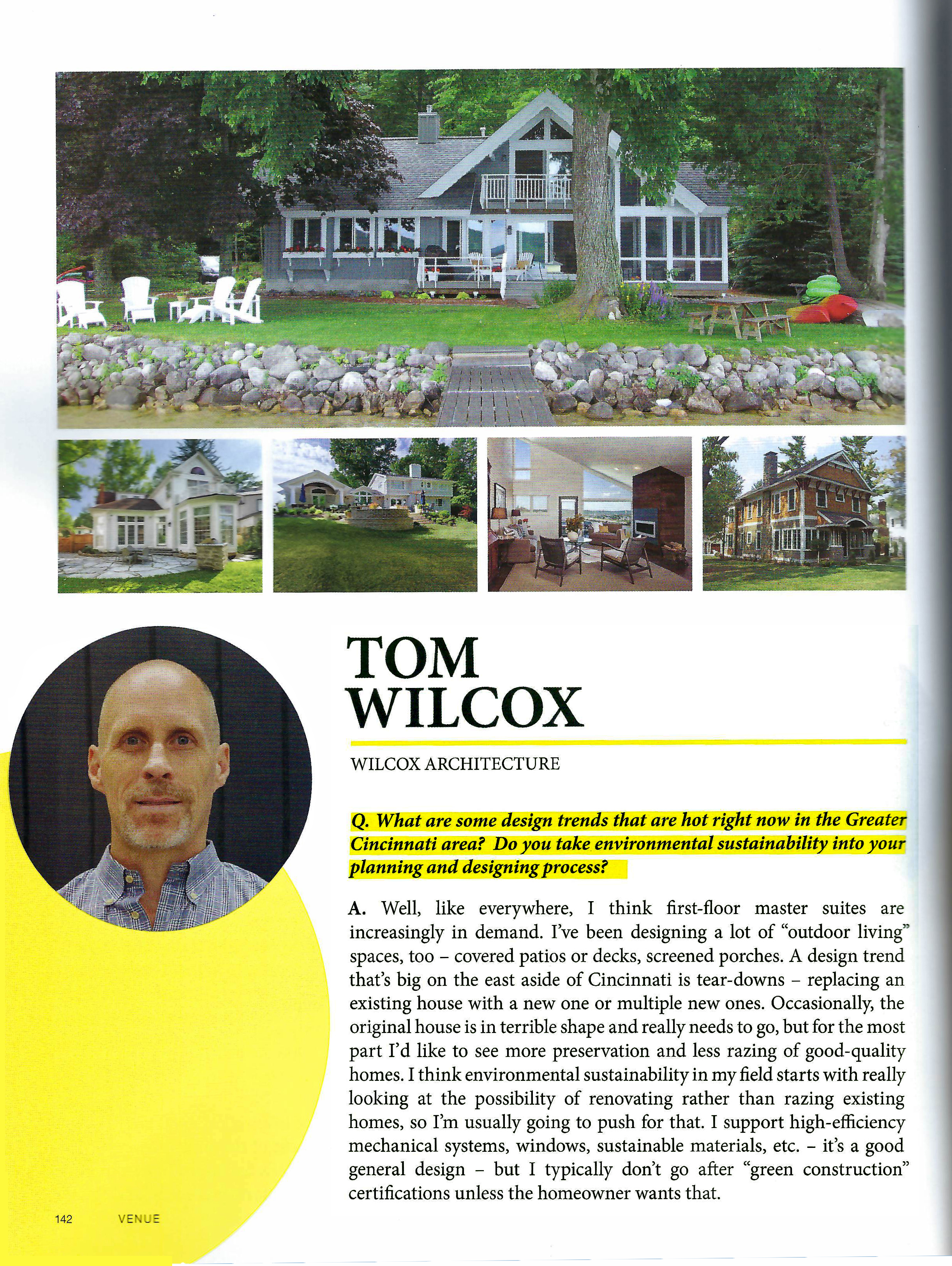 Magazine article Leading Influencers in Architecture & Design in Greater Cincinnati Wilcox Architecture