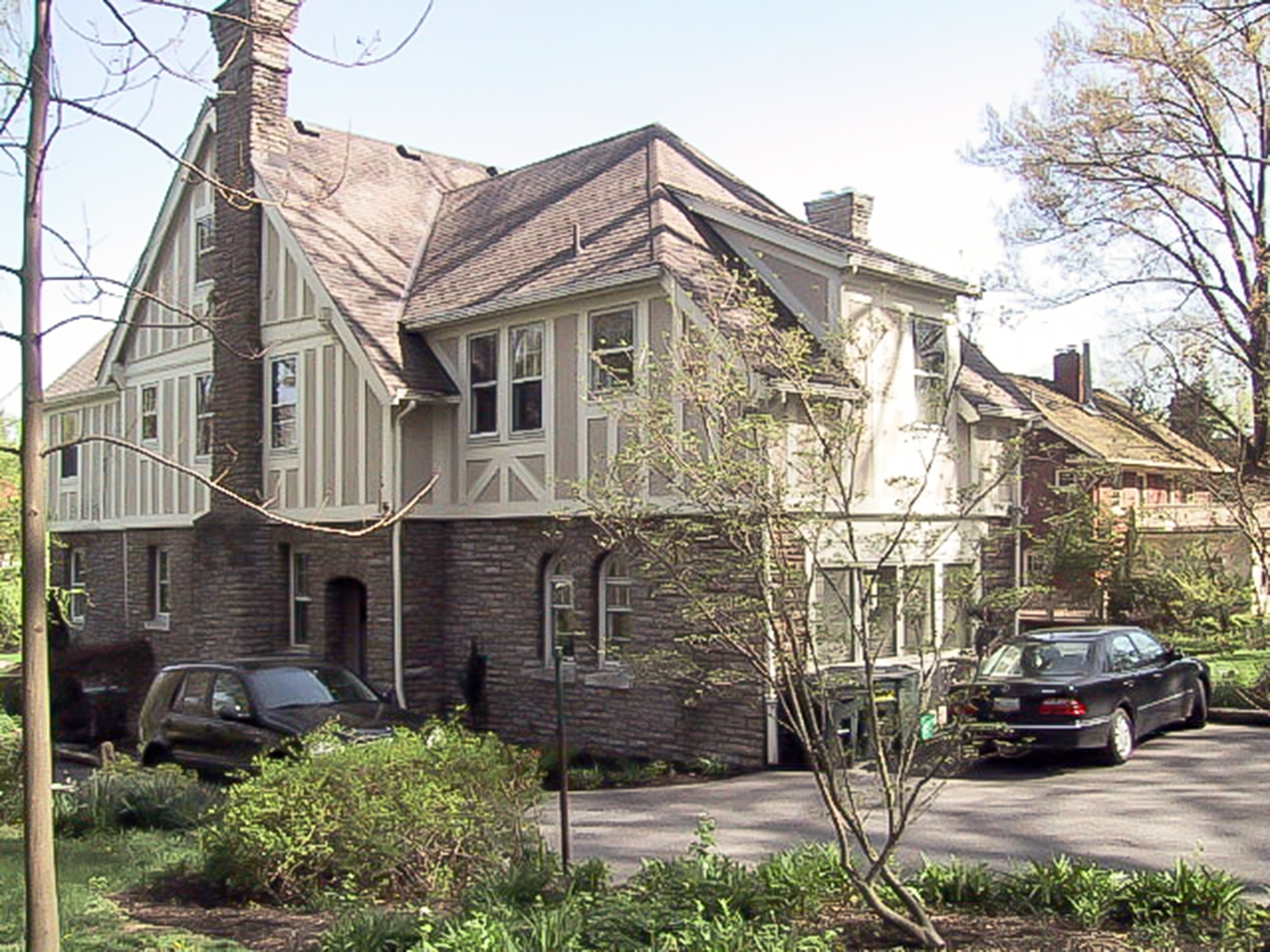 Existing Cincinnati residential architecture Walnut Hills Tudor with stone