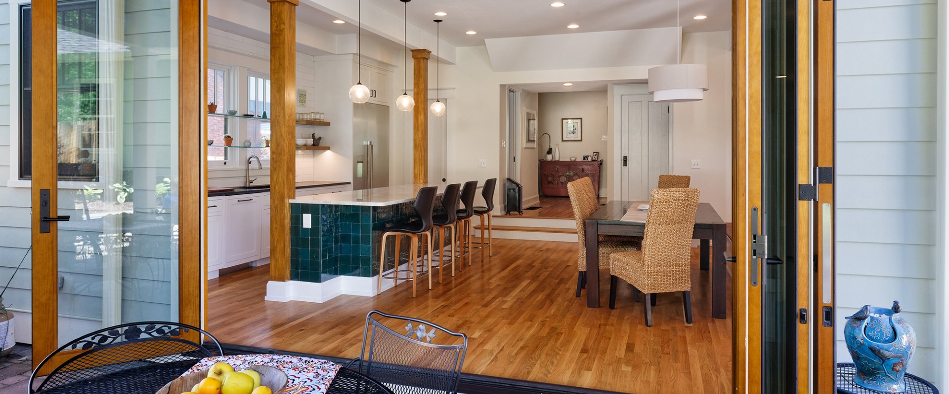 patio into kitchen with open floor plan Cincinnati