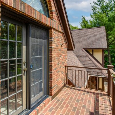 library balcony over front entrance