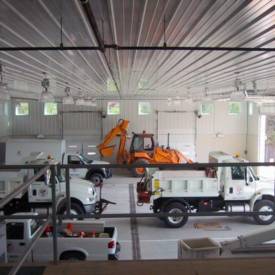  Loveland Public works building interior with vehicles