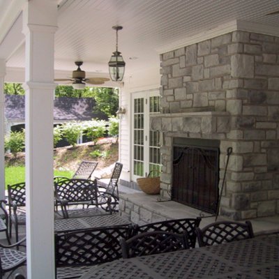 stone fireplace