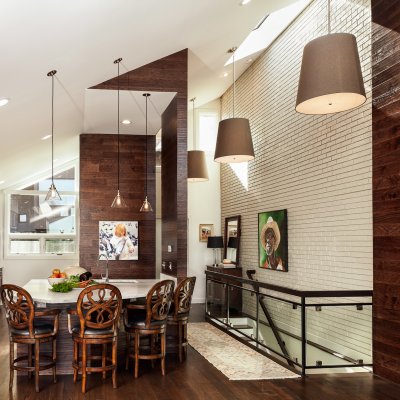 Mt. Adams condo renovation painted brick wall Wilcox Architecture