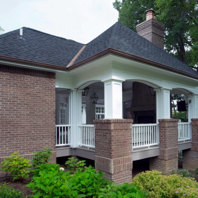 Angled view of outdoor living area   