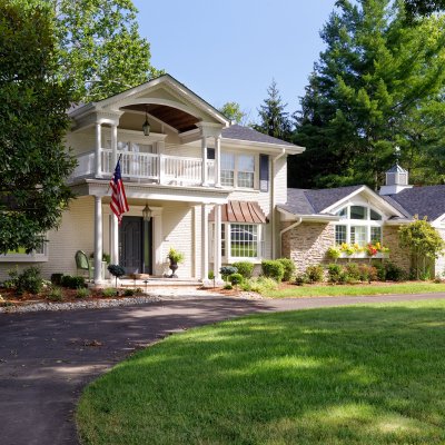 Covered grand entrance