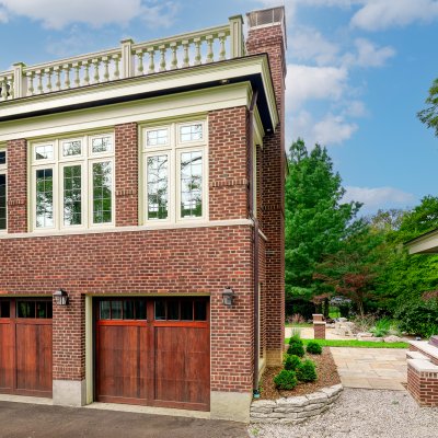 Addition over garage, slate patio residential architecture Cincinnati