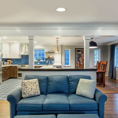 Opened walls kitchen family room  