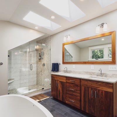 Bathroom Addition with skylights Wilcox Architecture