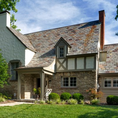 covered front porch addition Hyde Park Tudor residential architect 