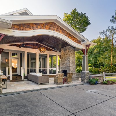 exterior view terrace park covered outdoor patio addition Wilcox Architecture