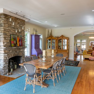 terrace park interior with stone fireplace and chimney