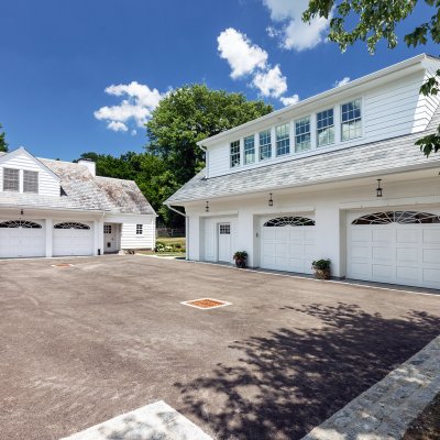 Original garage and new garage