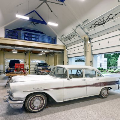 Classic car in 9-car residential garage