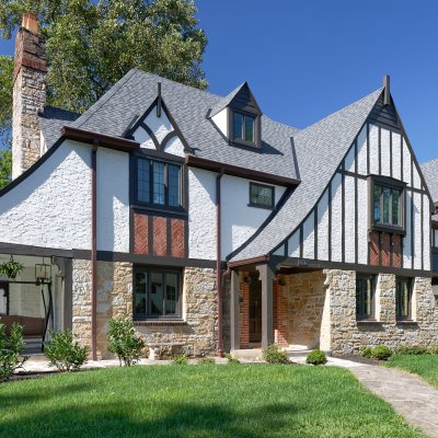 exterior Tudor style addition East Hyde Park