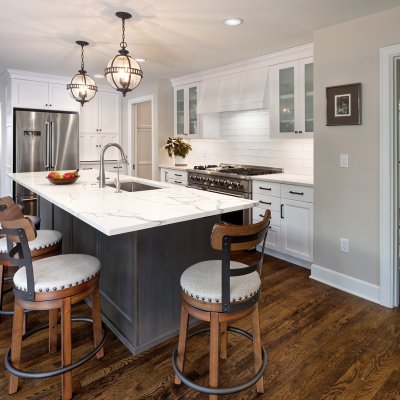 kitchen island with bar stools