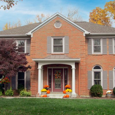 Covered front porch addition Anderson residential  