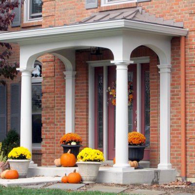 Covered front porch detail  