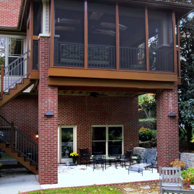 Upper and lower level porches