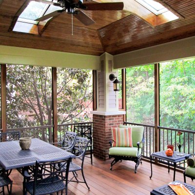 Screened porch sky lights