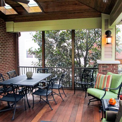 Interior screened porch