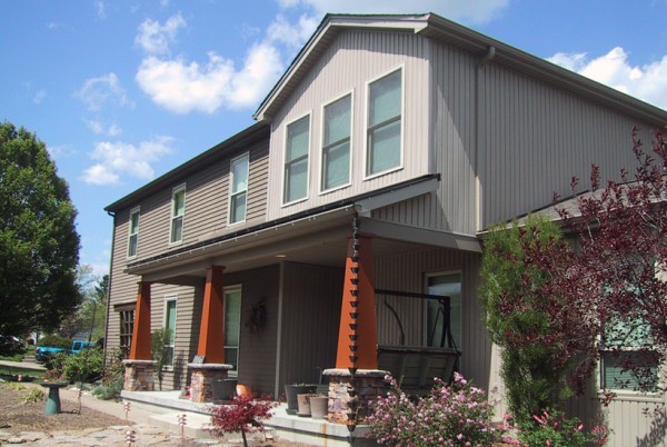 House with second floor addition